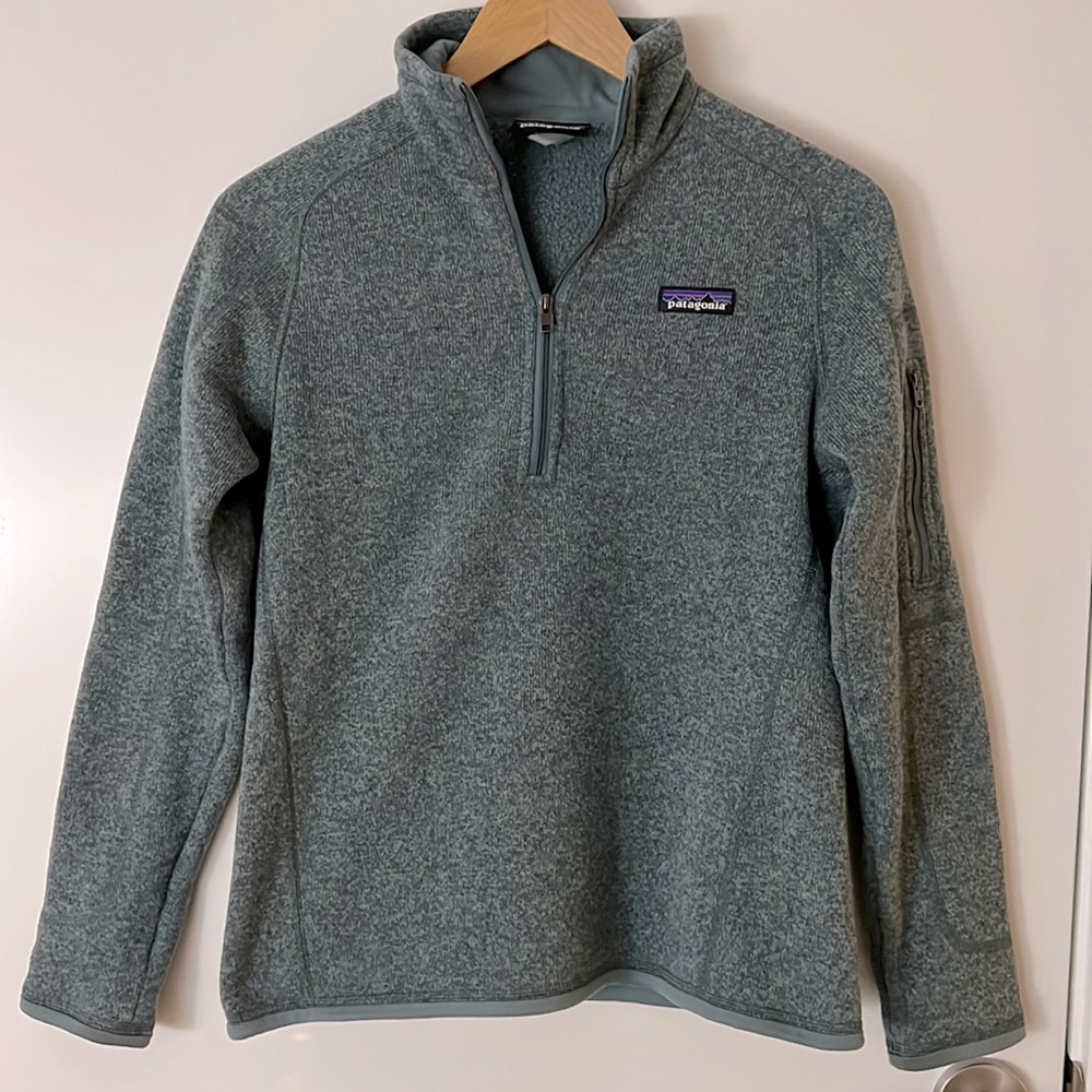 Patagonia Women's Better Sweater Heathered Green Quarter-Zip Fleece S